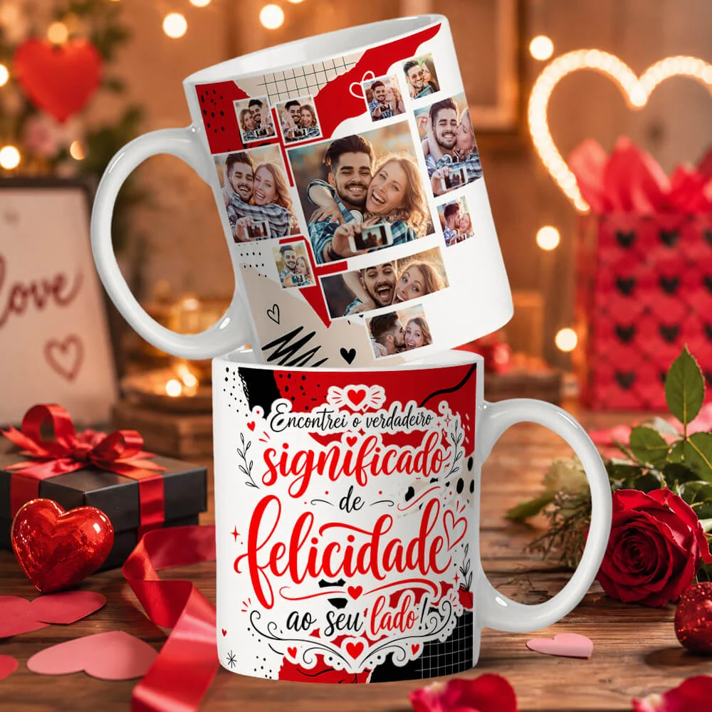 Caneca Significado de Felicidade com Fotos