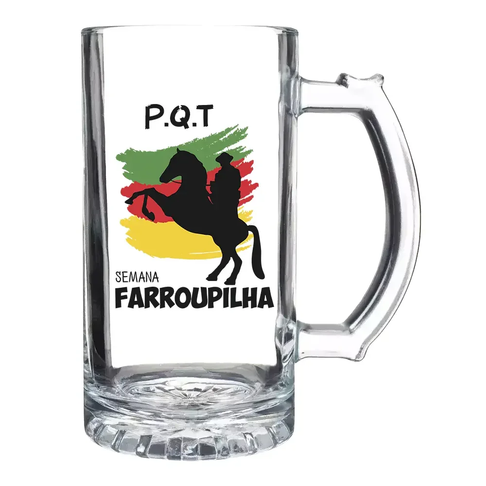 Caneca Vidro Semana Farroupilha P.Q.T c15