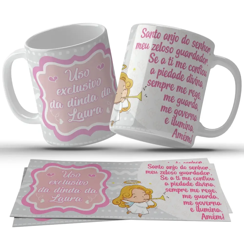 Caneca Santo Anjo da Guarda Personalizada com Nome c13