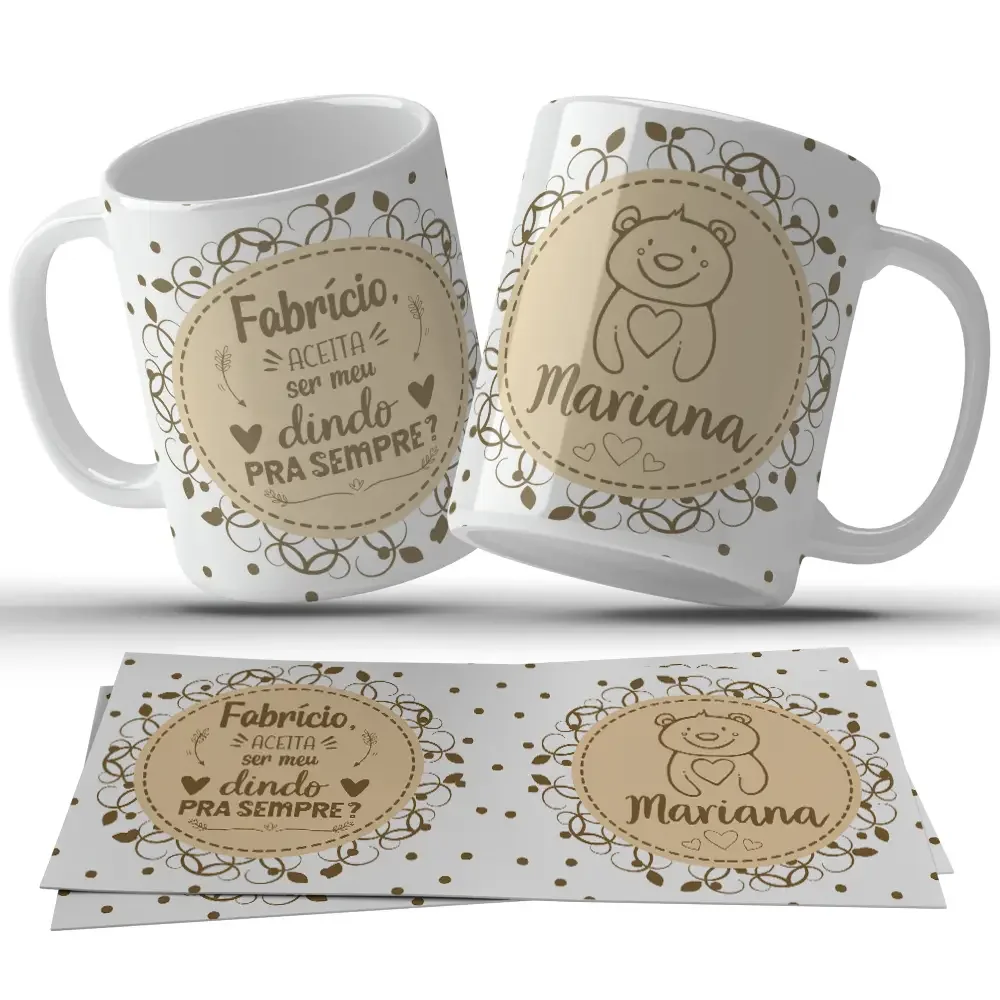 Caneca Dindo e com Urso c30