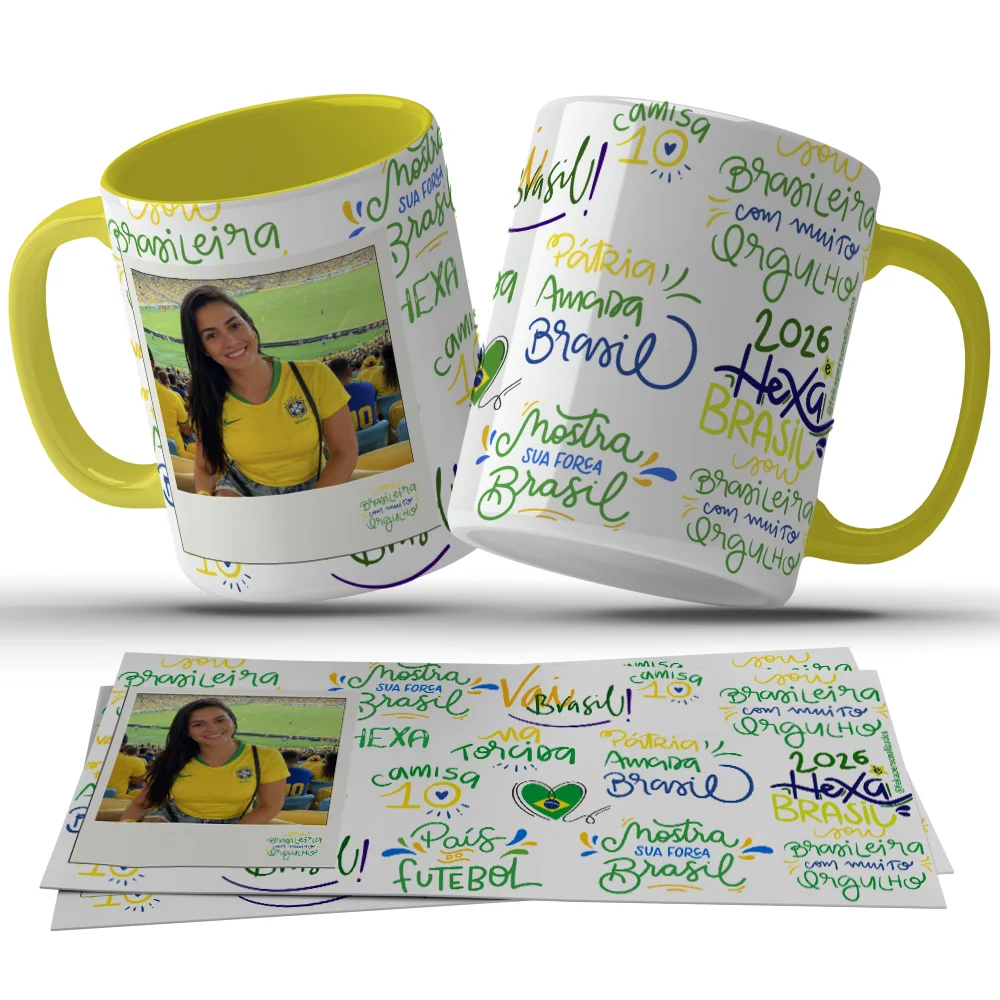 Caneca Brasil Personalizada com Foto c17