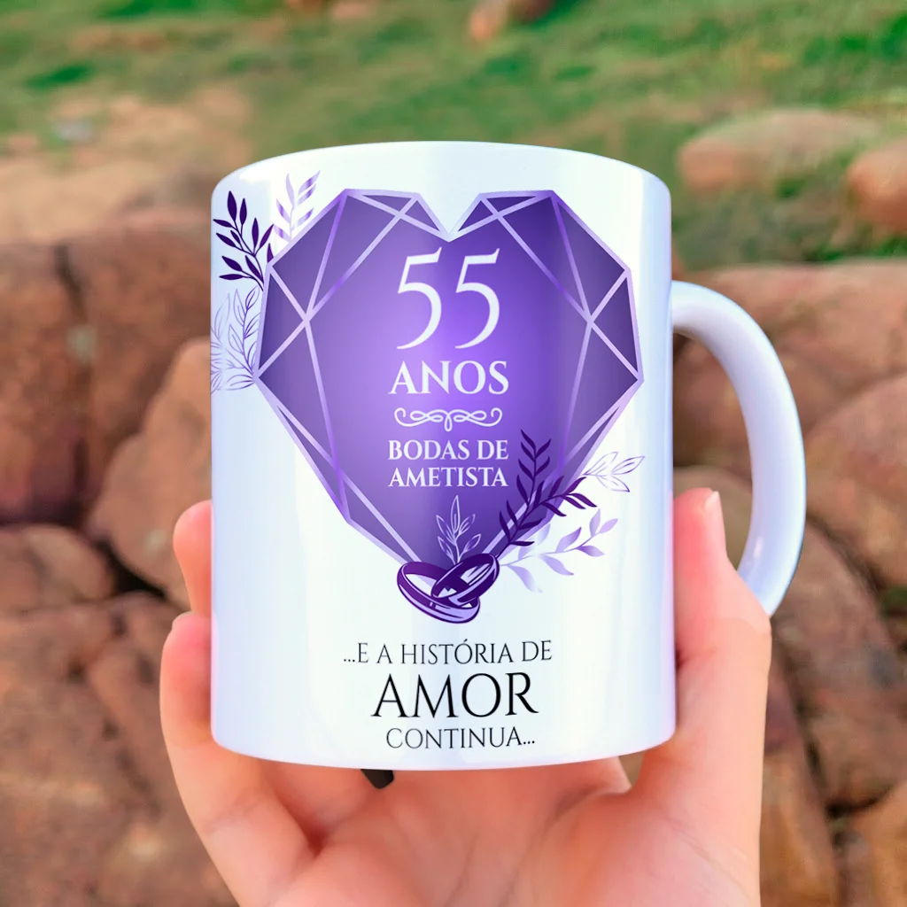 Caneca Bodas de Ametista 55 Anos c11