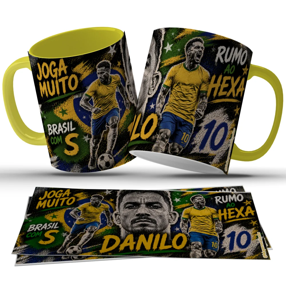 Caneca Danilo Brasil Futebol 10 Amarela c21