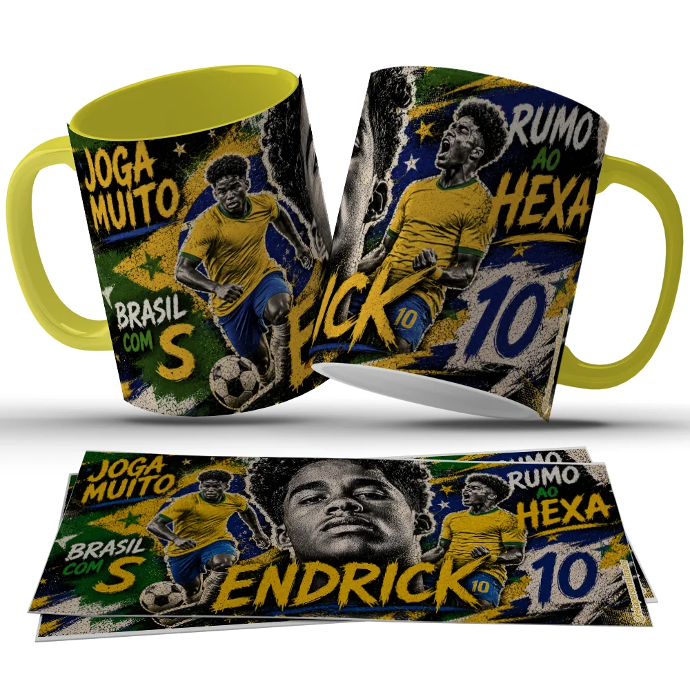 Caneca Futebol Brasil - Endrick Joga Muito c23