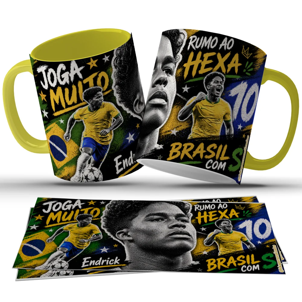Caneca Futebol Brasil Endrick Joga Muito Rumo ao Hexa c25