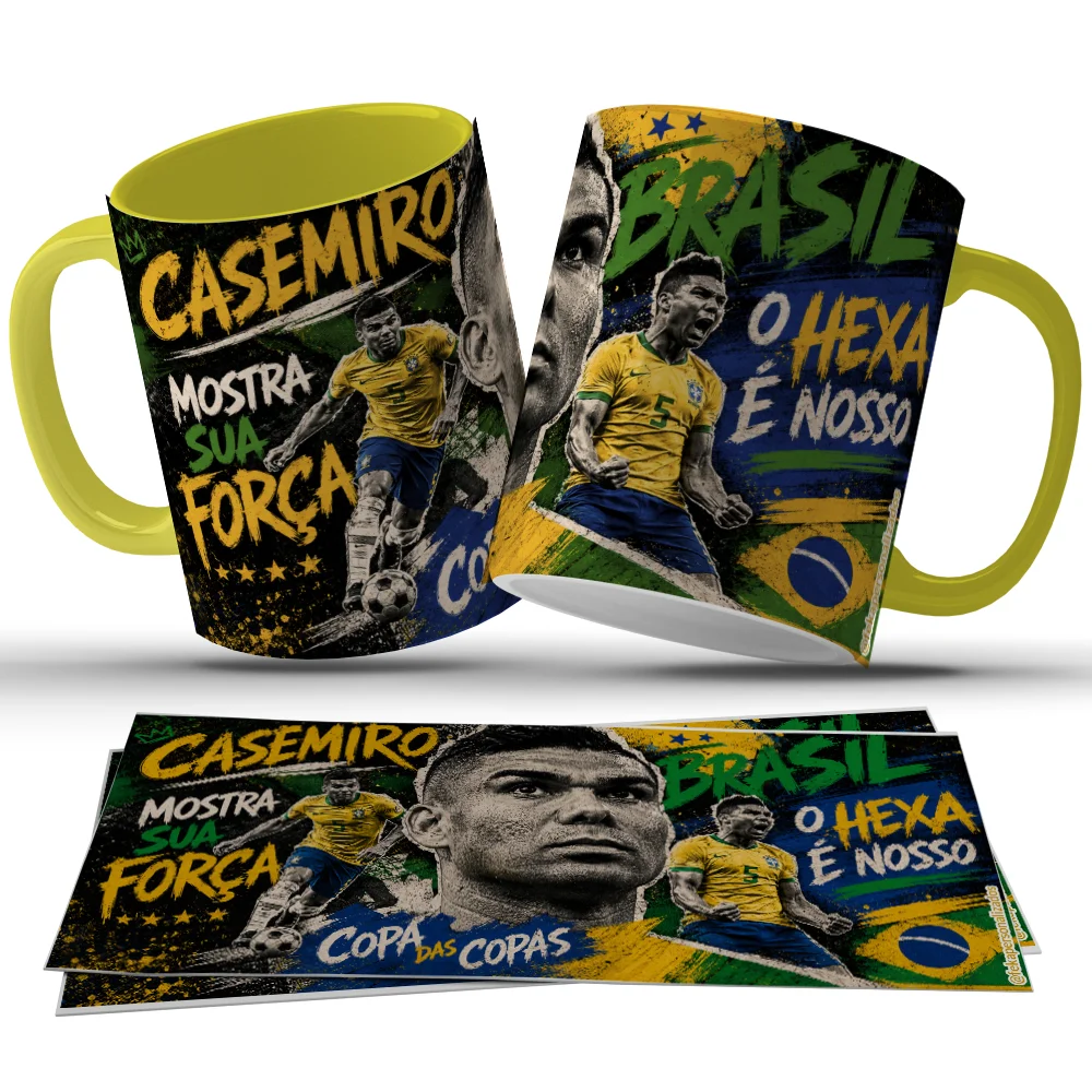 Caneca Casemiro Brasil Hexa - Mostra Sua Força c38