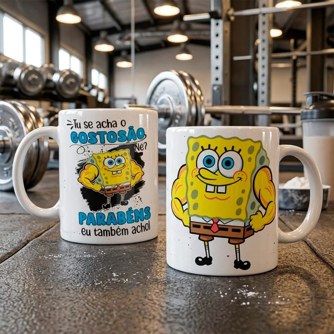 Caneca SpongeBob Gostosão Parabéns