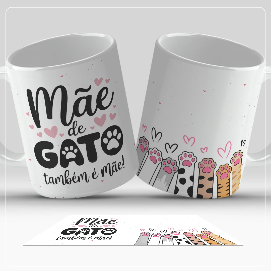 Caneca Mãe de Gato Também é Mãe